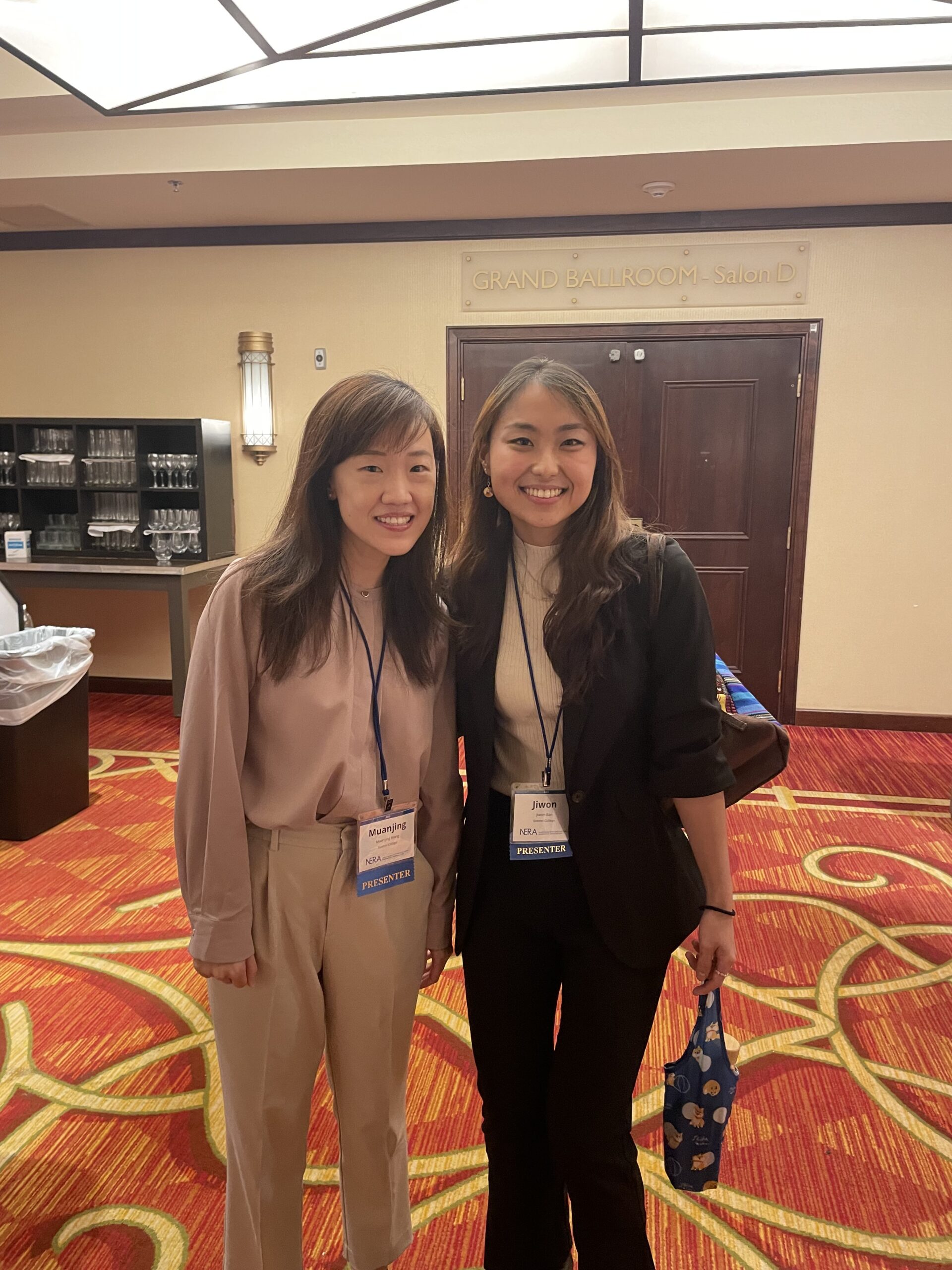 Julia and Jiwon presenting their paper talks at NERA (2023)